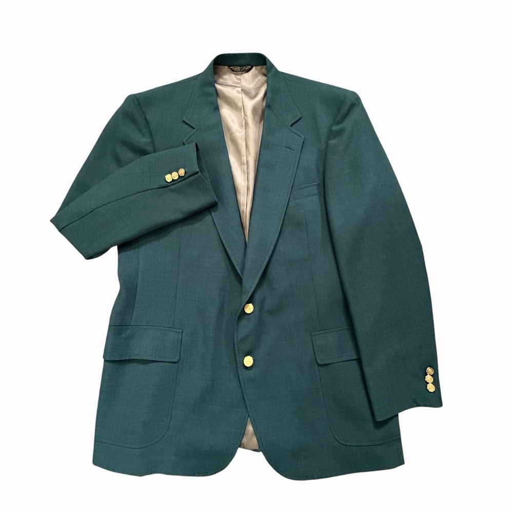 Sansabelt Jaymar Ruby PGA Championship Green Blazer 44L Gold Button Jacket 1980s